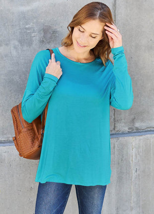 Basic Bae Full Size Round Neck Dropped Shoulder T-Shirt - MimiStylez