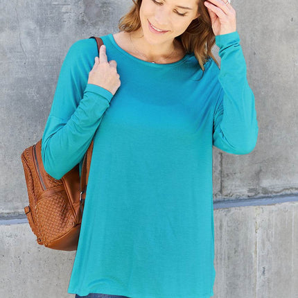 Basic Bae Full Size Round Neck Dropped Shoulder T-Shirt - MimiStylez