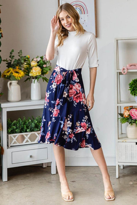 Reborn J Floral Wrap Ruffled Skirt - MimiStylez