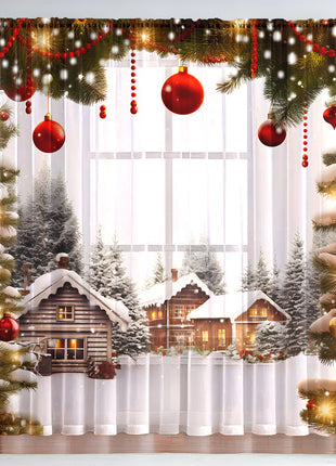 1PC Festive Christmas Printed Curtains