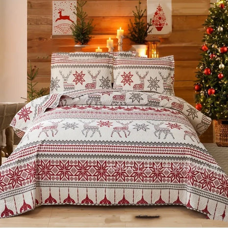 Christmas Duvet Three-piece Set Bedding