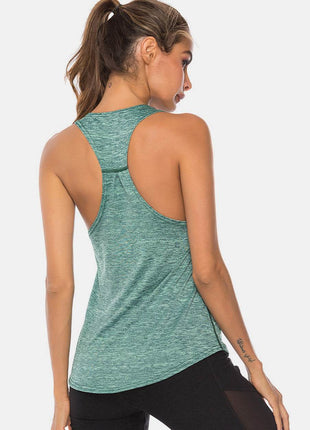 Full Size Scoop Neck Wide Strap Active Tank - MimiStylez