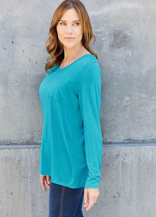 Basic Bae Full Size V-Neck Long Sleeve Top - MimiStylez