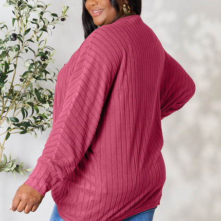 Basic Bae Full Size Ribbed Cocoon Cardigan - MimiStylez