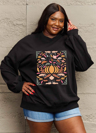 Simply Love Full Size Graphic Dropped Shoulder Sweatshirt - MimiStylez