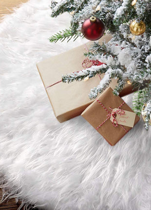 White Christmas Tree Skirt Plush Faux Fur Xmas Tree Carpet Merry Christmas Tree Decorations Ornament New Year Navidad Home Decor