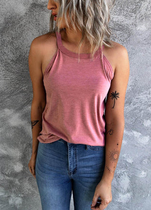 Curved Hem Grecian Tank Top - MimiStylez
