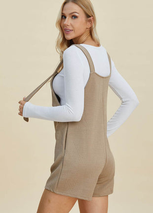 Double Take Full Size Texture Sleeveless Romper - MimiStylez