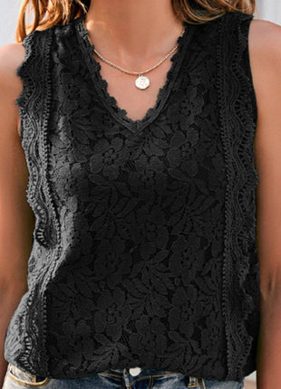 Lace V-Neck Tank - MimiStylez
