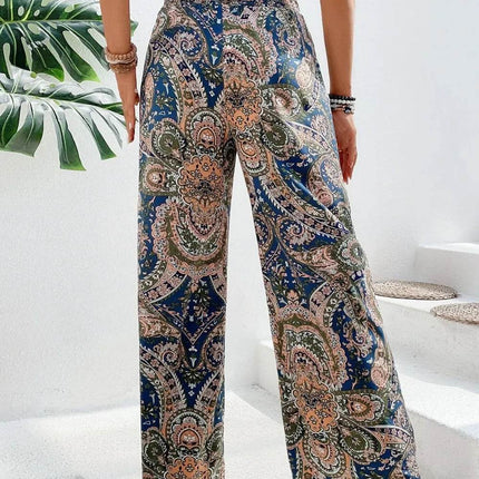 Printed Wide Leg Pants - MimiStylez