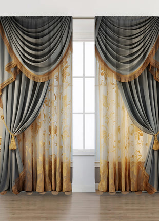 2PCs Curtain Christmas Series Curtain 3D Digital Printing