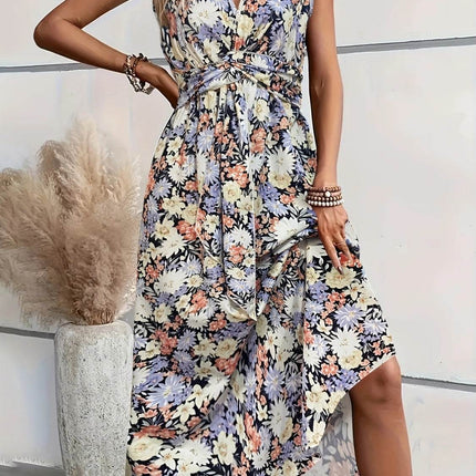 Floral Sleeveless Midi Dress - MimiStylez