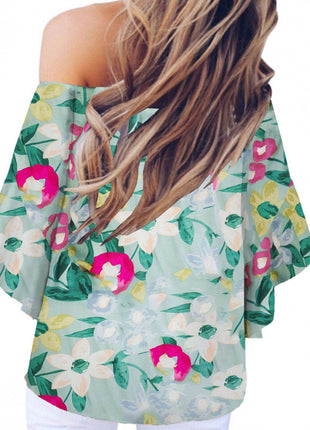 Tied Printed Off-Shoulder Half Sleeve Blouse - MimiStylez