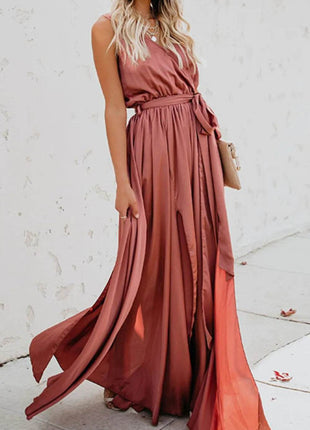 Surplice Tie Waist Maxi Dress - MimiStylez