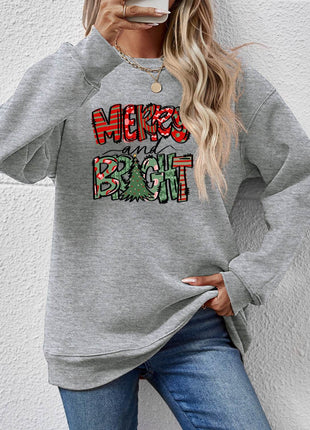 MERRY AND BRIGHT Long Sleeve Sweatshirt - MimiStylez