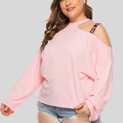Plus Size Cold-Shoulder Round Neck Blouse - MimiStylez