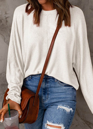 Double Take Full Size Round Neck Long Sleeve T-Shirt - MimiStylez