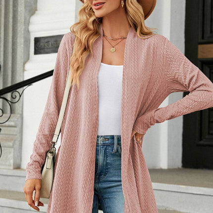 Open Front Long Sleeve Cardigan - MimiStylez