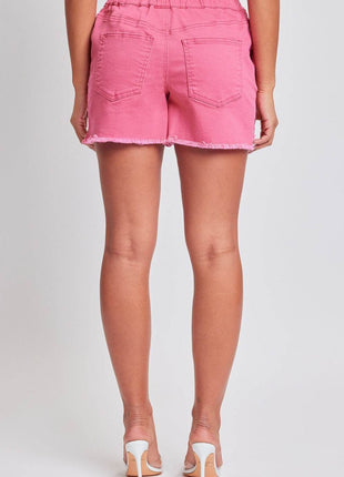 YMI Jeanswear Full Size Drawstring Raw Hem Shorts - MimiStylez