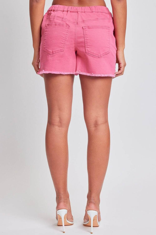 YMI Jeanswear Full Size Drawstring Raw Hem Shorts - MimiStylez