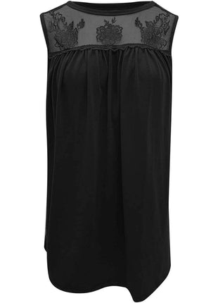 Lace Detail Round Neck Tank - MimiStylez