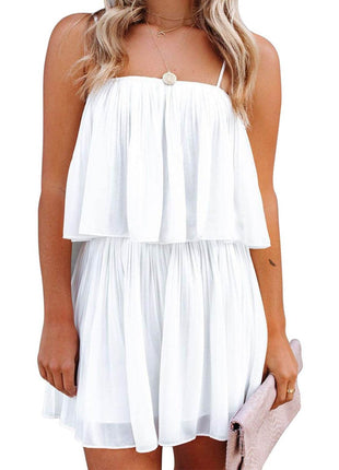 Ruched Spaghetti Strap Romper - MimiStylez