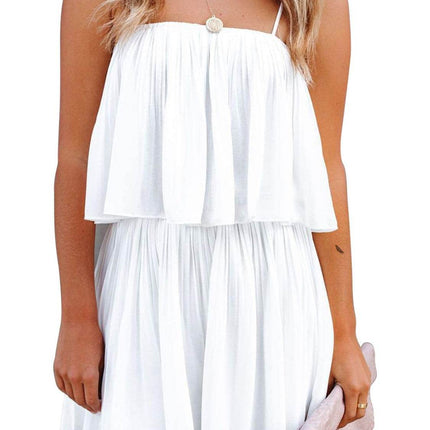 Ruched Spaghetti Strap Romper - MimiStylez