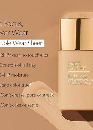 Estée Lauder Double Wear Sheer Matte Foundation SPF 19 | 12-Hour Wear, 1.0 Fl Oz - MimiStylez