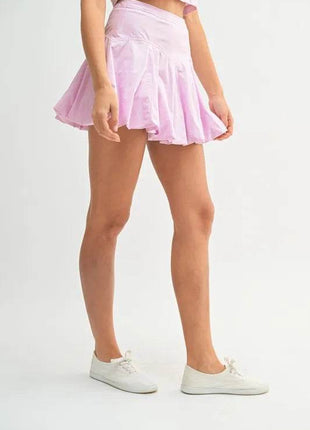 MABLE Puff Sleeve Button Down Top and Bubble Skirt Set - MimiStylez