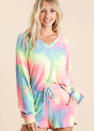 BiBi Tie Dye French Terry Top and Shorts Set - MimiStylez