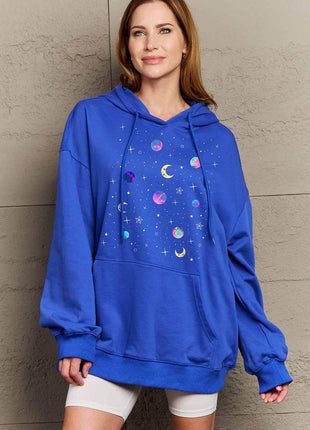 Simply Love Simply Love Full Size Dropped Shoulder Star & Moon Graphic Hoodie - MimiStylez