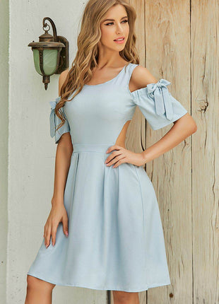 Cutout Tied Cold-Shoulder Dress - MimiStylez
