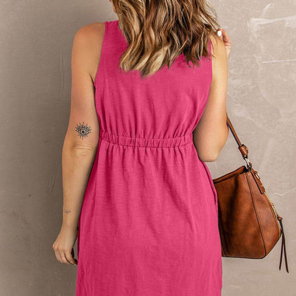 Sleeveless Button Down Mini Magic Dress - MimiStylez