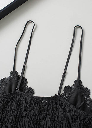 V-Neck Lace Cropped Cami - MimiStylez