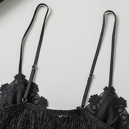 V-Neck Lace Cropped Cami - MimiStylez