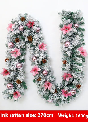 8FT Flocked Christmas Garland