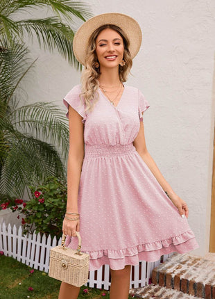 Swiss Dot Cap Sleeve Dress - MimiStylez