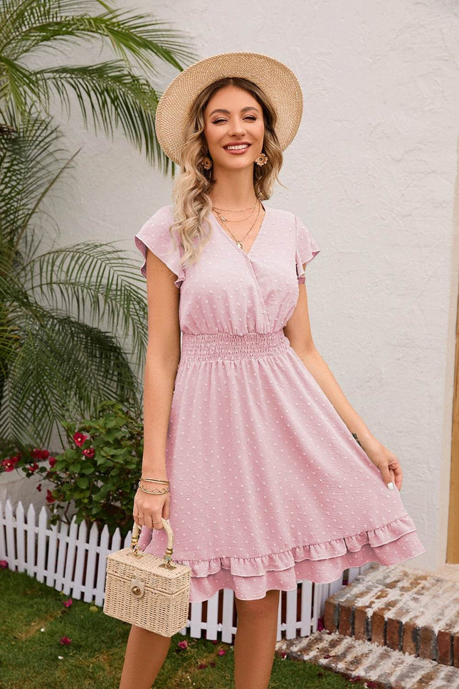 Swiss Dot Cap Sleeve Dress - MimiStylez