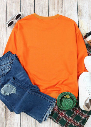 Round Neck Dropped Shoulder Sweatshirt - MimiStylez