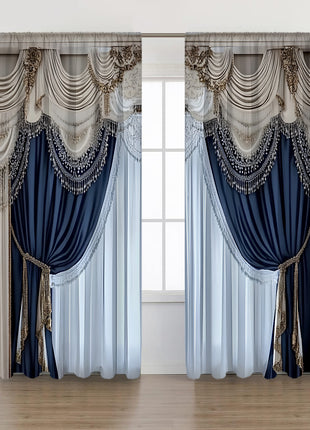 2PCs European Curtain Christmas Series