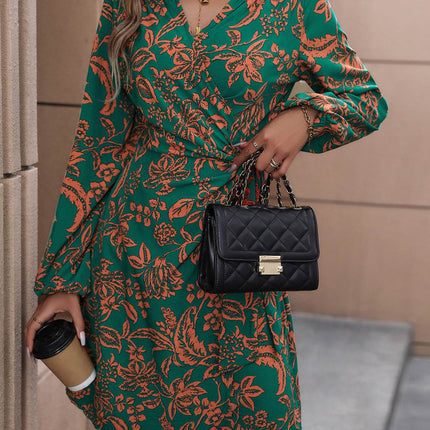 Floral Balloon Sleeve Mini Dress - MimiStylez