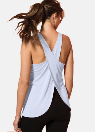 Crisscross Scoop Neck Active Tank - MimiStylez