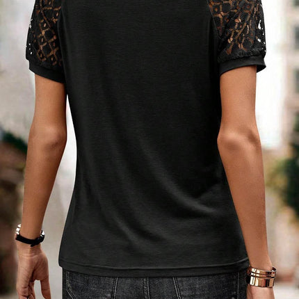 Round Neck Short Sleeve T-Shirt - MimiStylez