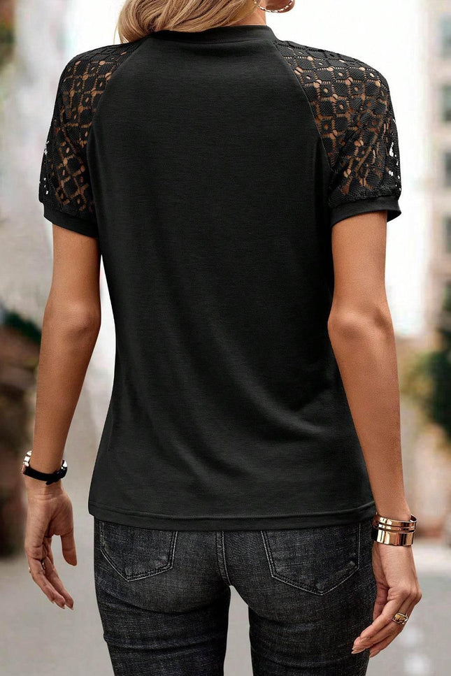 Round Neck Short Sleeve T-Shirt - MimiStylez