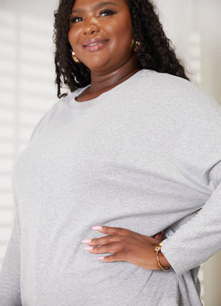 Double Take Seam Detail Round Neck Long Sleeve Top - MimiStylez