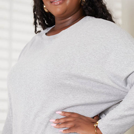 Double Take Seam Detail Round Neck Long Sleeve Top - MimiStylez