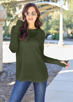 Basic Bae Full Size Round Neck Long Sleeve T-Shirt - MimiStylez