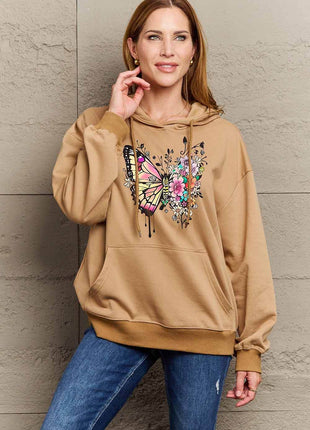 Simply Love Simply Love Full Size Butterfly Graphic Dropped Shoulder Hoodie - MimiStylez
