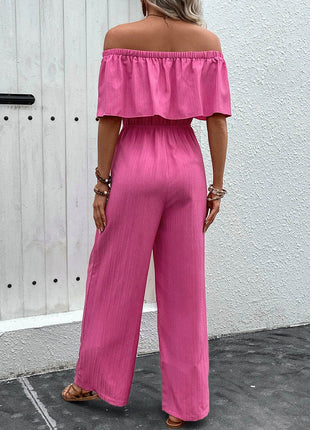 Off-Shoulder Wide Leg Jumpsuit - MimiStylez