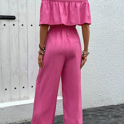 Off-Shoulder Wide Leg Jumpsuit - MimiStylez